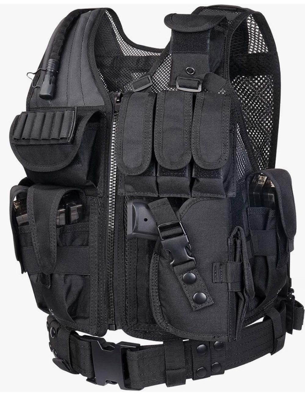Law Enforcement Tactical Airsoft Paintball Vest Black Unisex Adjustable One Size